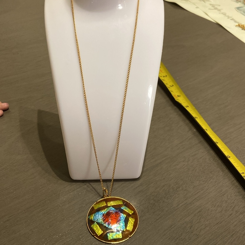 Vintage Gold Abstract long Necklace